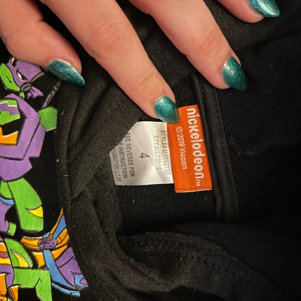 Nickelodeon Teenage Mutant Ninja Turtles Hoodie Pullover Black Size‎ 4 Kids